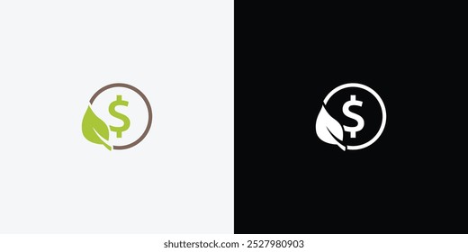 Dollar sprout, Funding logo, Growing money symbol vector illustration