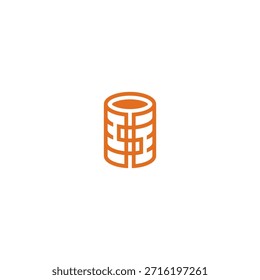 Pila de dólares de diseño de logotipo de negocio de monedas.