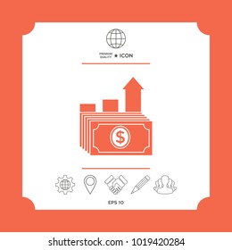 Dollar stack icon. Money growth concept. Element for your design