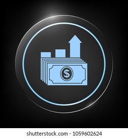 Dollar stack icon. Money growth concept