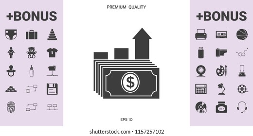 Dollar stack icon. Money growth concept - graphic elements for your design