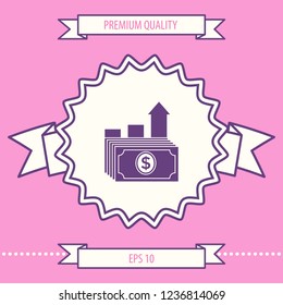 Dollar stack icon. Money growth concept. Graphic elements for your design