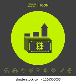 Dollar stack icon. Money growth concept. Graphic elements for your design