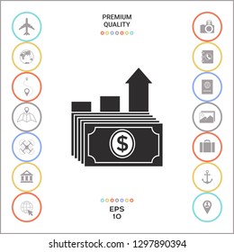 Dollar stack icon. Money growth concept. Graphic elements for your design