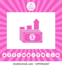 Dollar stack icon. Money growth concept. Element for your design