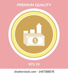 Dollar stack icon. Money growth concept. Graphic elements for your design