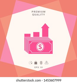Dollar stack icon. Money growth concept. Graphic elements for your design