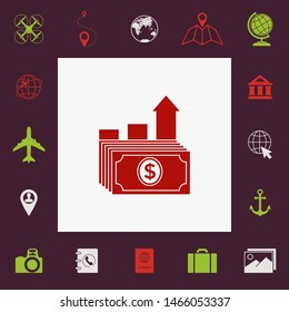 Dollar stack icon. Money growth concept. Graphic elements for your design