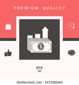 Dollar stack icon. Money growth concept. Graphic elements for your design