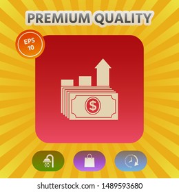 Dollar stack icon. Money growth concept. Graphic elements for your design