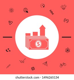 Dollar stack icon. Money growth concept. Graphic elements for your design
