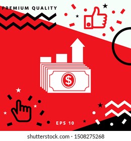 Dollar stack icon. Money growth concept. Graphic elements for your design