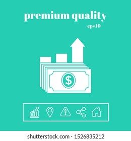 Dollar stack icon. Money growth concept. Graphic elements for your design
