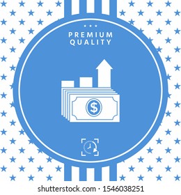 Dollar stack icon. Money growth concept. Graphic elements for your design