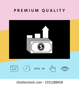 Dollar stack icon. Money growth concept. Graphic elements for your design