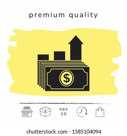 Dollar stack icon. Money growth concept. Graphic elements for your design