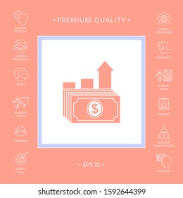 Dollar stack icon. Money growth concept. Graphic elements for your design