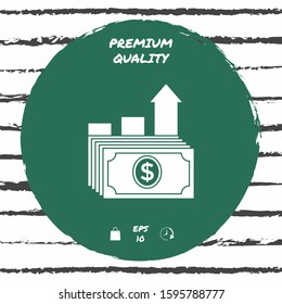 Dollar stack icon. Money growth concept. Graphic elements for your design