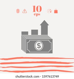 Dollar stack icon. Money growth concept. Graphic elements for your design