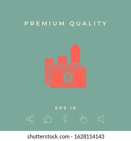 Dollar stack icon. Money growth concept. Graphic elements for your design