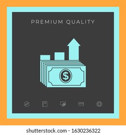 Dollar stack icon. Money growth concept. Graphic elements for your design
