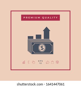 Dollar stack icon. Money growth concept. Graphic elements for your design