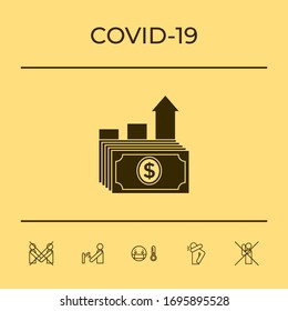 Dollar stack icon. Money growth concept. Graphic elements for your design