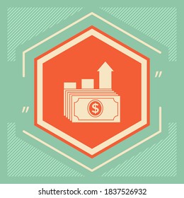 Dollar stack icon. Money growth concept. Graphic elements for your design