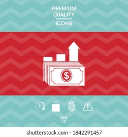 Dollar stack icon. Money growth concept. Graphic elements for your design