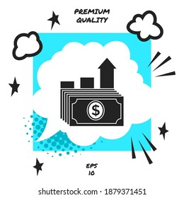 Dollar stack icon. Money growth concept. Graphic elements for your design
