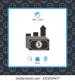 Dollar stack icon. Money growth concept. Element for your design