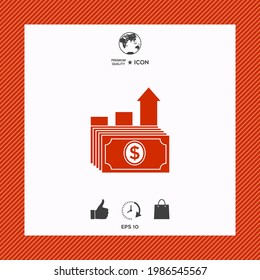 Dollar stack icon. Money growth concept. Element for your design