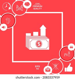 Dollar stack icon. Money growth concept. Element for your design