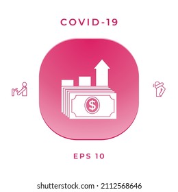 Dollar stack icon. Money growth concept. Element for your design