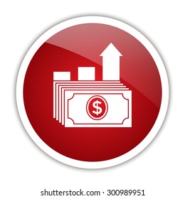 Dollar stack icon. Money growth concept.