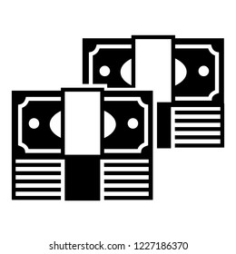 Dollar stack icon. Simple illustration of dollar stack vector icon for web design isolated on white background