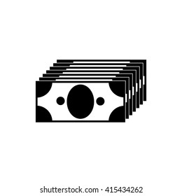 dollar stack icon vector simple black isolated sign flat trendy