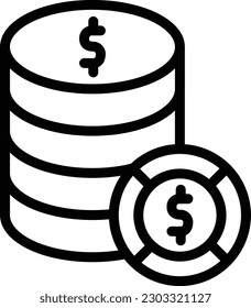 Dollar stack Vector Icon Design Illustration