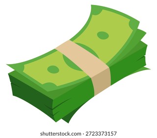 Dollarstapel. Farbsymbol für Wohlstand. Grünes Bargeld
