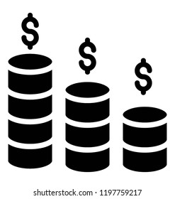 Dollar stacks are showing  finance increase concept 