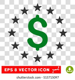 Dollar Stars EPS vector icon. Illustration style is flat iconic bicolor green and gray symbol.