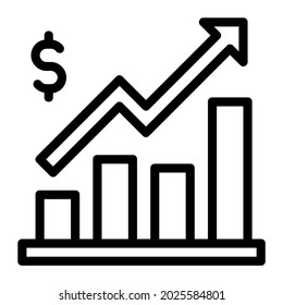 Dollar Statistic Increasing Up Icon