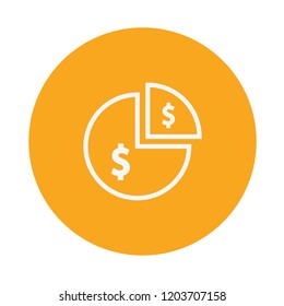 dollar statistic, vector design, outline style