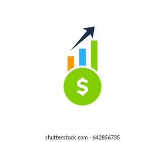 Dollar Stats Stock Market Icon Logo Design Element