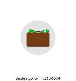 dollar suitcase. vector