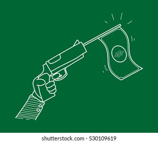 dollar surprise. doodle art