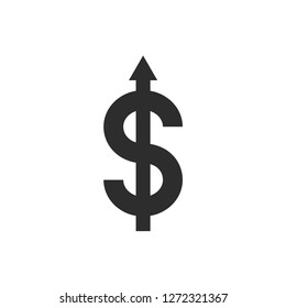 dollar symbol with arrow up icon