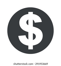 Dollar symbol in black circle, isolated on white
