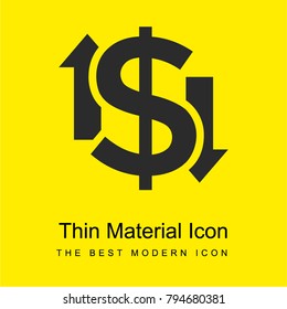 Dollar symbol bright yellow material minimal icon or logo design