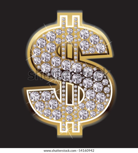 Dollar Symbol In Diamanten Stock Vektorgrafik Lizenzfrei 54160942